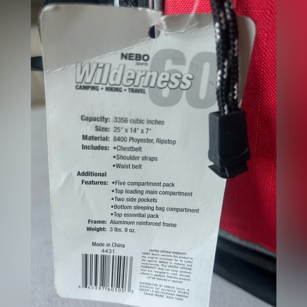 NEBO Wilderness Backpack NWT - Picture 15 of 17